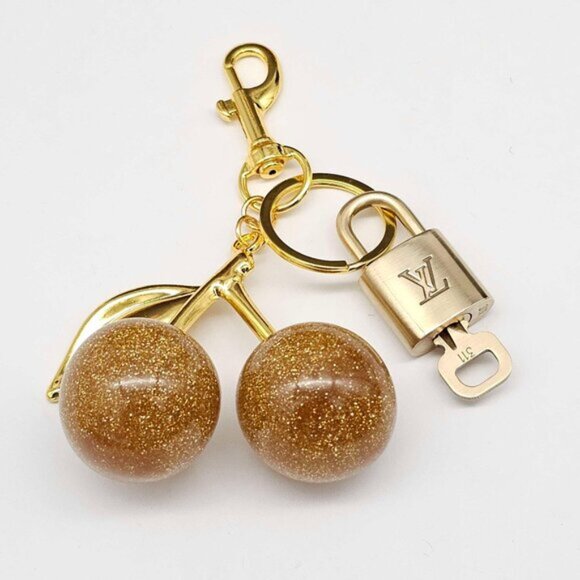 Authentic Louis Vuitton Lock & Key with Golden Cherry unbranded Bagcharm - Picture 1 of 7